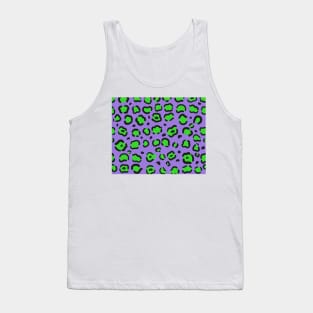 Green Leopard on Purple Tank Top